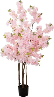 Kunstkersenboom met 3 koffers 160 cm roze