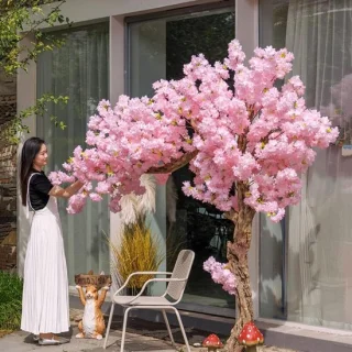 Kunstkersenboom met roze bloesem, 1 stuk