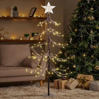 Kunstkerstboom 120 cm met 112 warmwitte ledlampjes