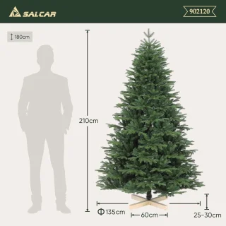 Kunstkerstboom 120 cm met houten standaard