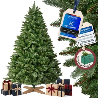 Kunstkerstboom 120 cm met houten voet