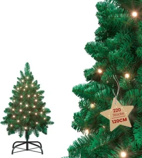 Kunstkerstboom 120 cm met warmwitte ledverlichting