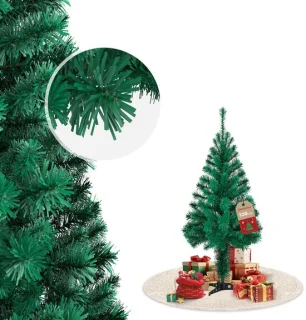 Kunstkerstboom 120 cm Ø 60 cm groen van PVC met voet en klapsysteem NAIZY