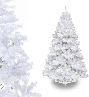 Kunstkerstboom 120 cm wit met standaard
