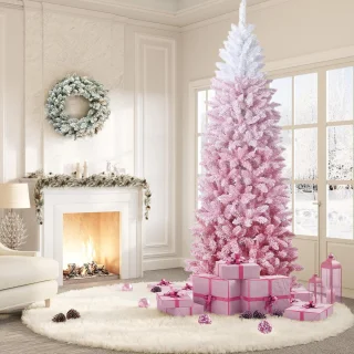 Kunstkerstboom 140 cm – slanke roze den