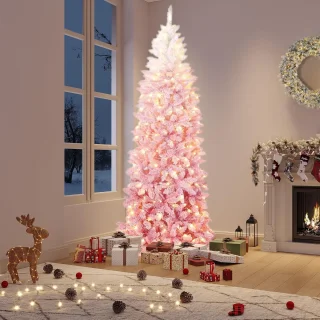 Kunstkerstboom 140 cm – slanke roze den