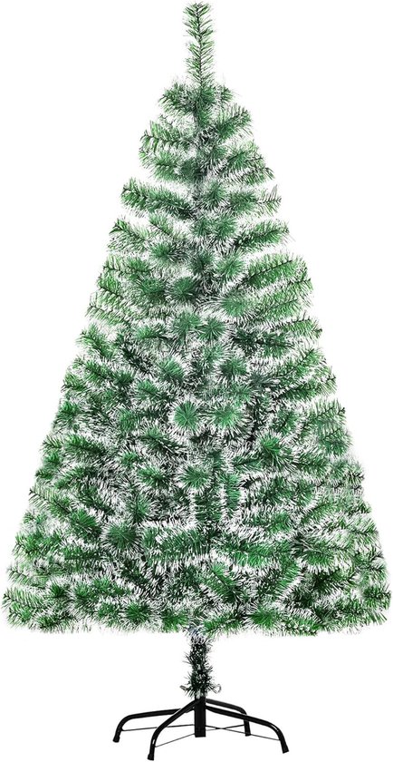 Kunstkerstboom 1.5 m groene dennenboom met metalen voet