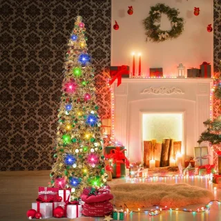 Kunstkerstboom 1,5 m pauwenblauw