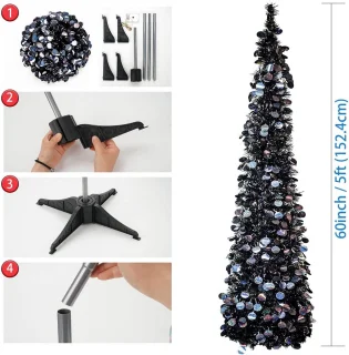 Kunstkerstboom 1,5 m zwart