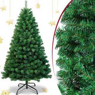 De Kunstkerstboom 150 cm dennen met standaard groen in één oogopslag