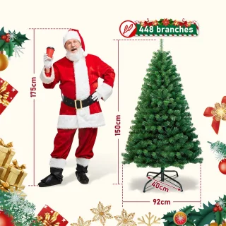 Kunstkerstboom 150 cm dennen met standaard groen