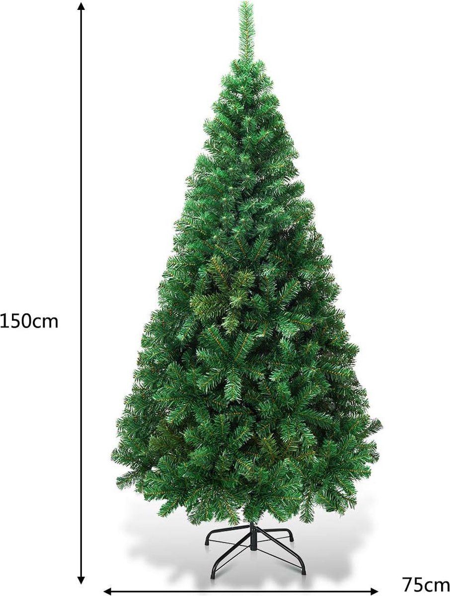Kunstkerstboom 150 cm Groen met metalen standaard
