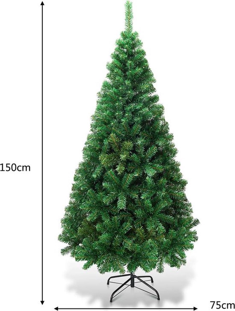 Kunstkerstboom 150 cm Groen PVC met metalen standaard