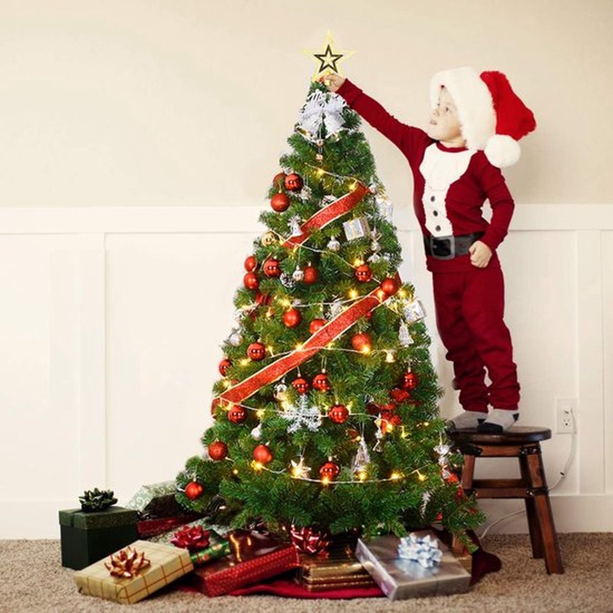 Kunstkerstboom 150 cm Groen PVC met metalen standaard