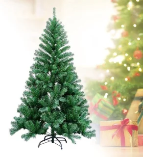 Kunstkerstboom 150 cm met 350 takken - groene pvc dennenboom