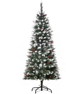 Kunstkerstboom 150 cm met bessen en dennenappels