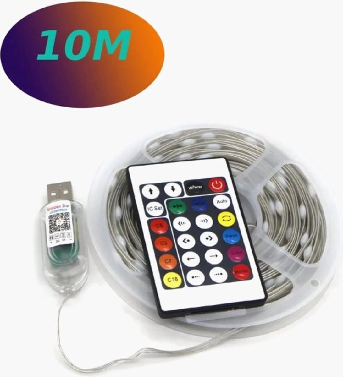 Kunstkerstboom 150 cm met gekleurde LED-verlichting en afstandsbediening
