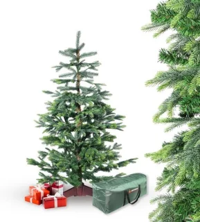 Kunstkerstboom 150 cm met houten standaard en opbergtas