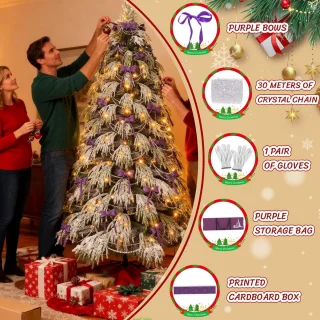 Kunstkerstboom 150 cm met houten voet
