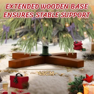 Kunstkerstboom 150 cm met houten voet