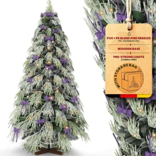 Kunstkerstboom 150 cm met houten voet
