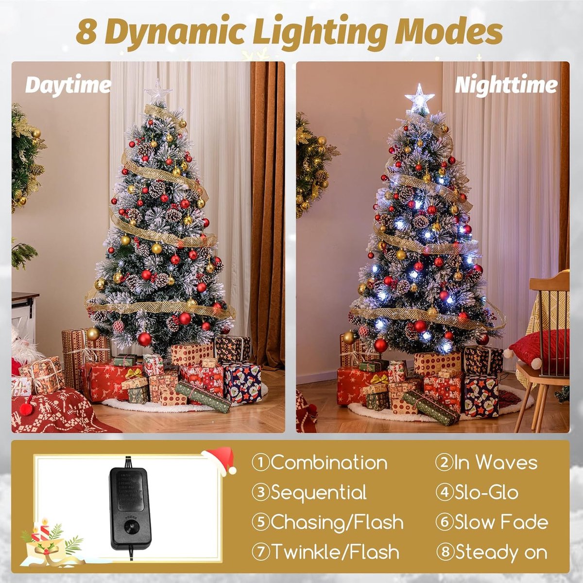 Kunstkerstboom 150 cm met ledlampen en rode bessen