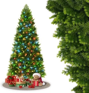 Kunstkerstboom 150 cm met veelkleurige ledverlichting