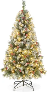 kunstkerstboom 150 cm met verlichting en versiering