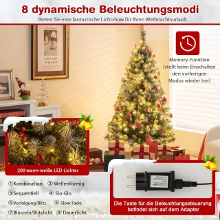 kunstkerstboom 150 cm met verlichting en versiering