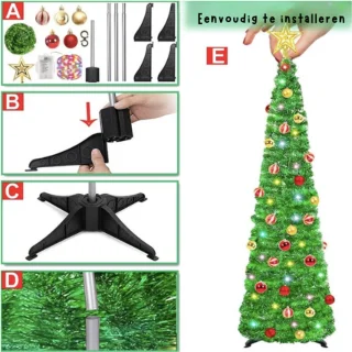 Kunstkerstboom 150 cm opvouwbaar - groen