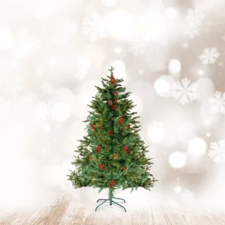 Kunstkerstboom 150 cm PE/PVC met rode bessen