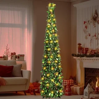 Kunstkerstboom 150 cm (rode vruchten, groene bladeren)