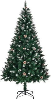 Kunstkerstboom 150 cm sneeuw dennenappels