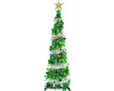 Kunstkerstboom 150 cm vouwbaar Groen/Zilver