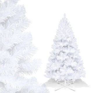 Kunstkerstboom 150 cm wit met standaard