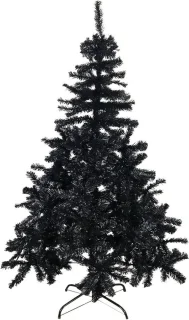 Kunstkerstboom 150 cm zwart - metalen standaard