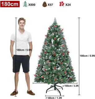 Kunstkerstboom 1,8 m Grenenhout Wit