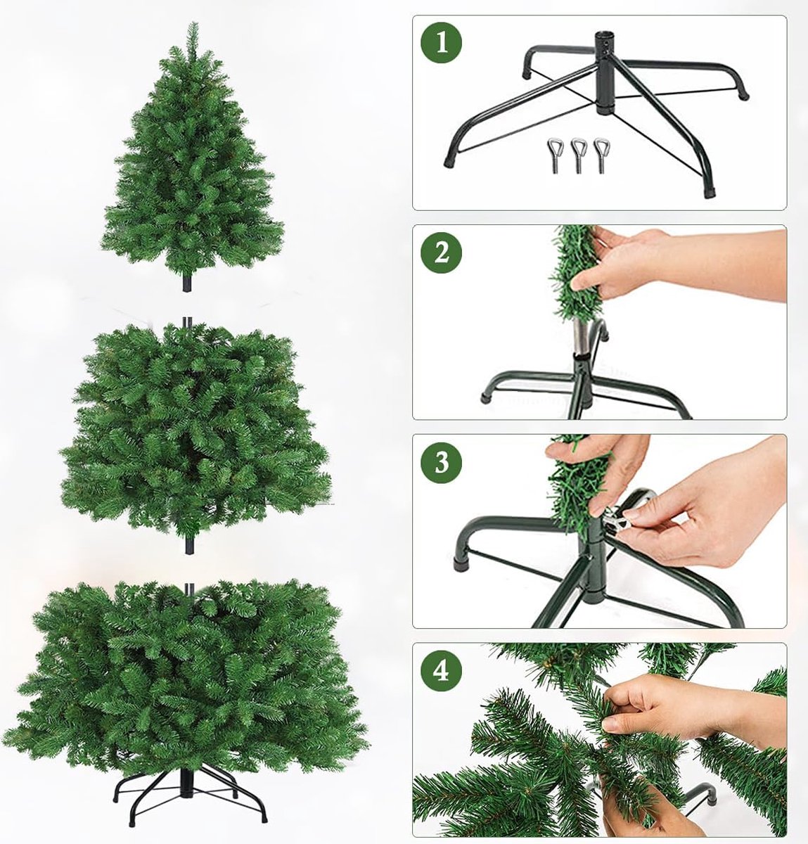 Kunstkerstboom 1.8 m Groen PVC Metalen Standaard