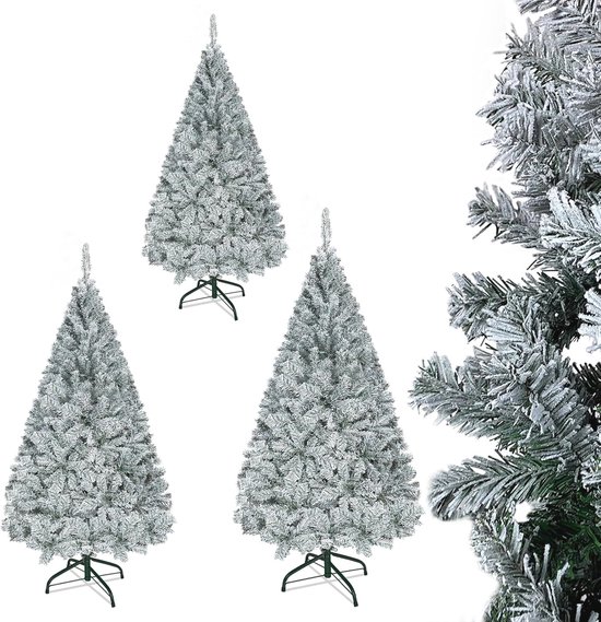 Kunstkerstboom 1,8 m PVC met Sneeuwvlokken