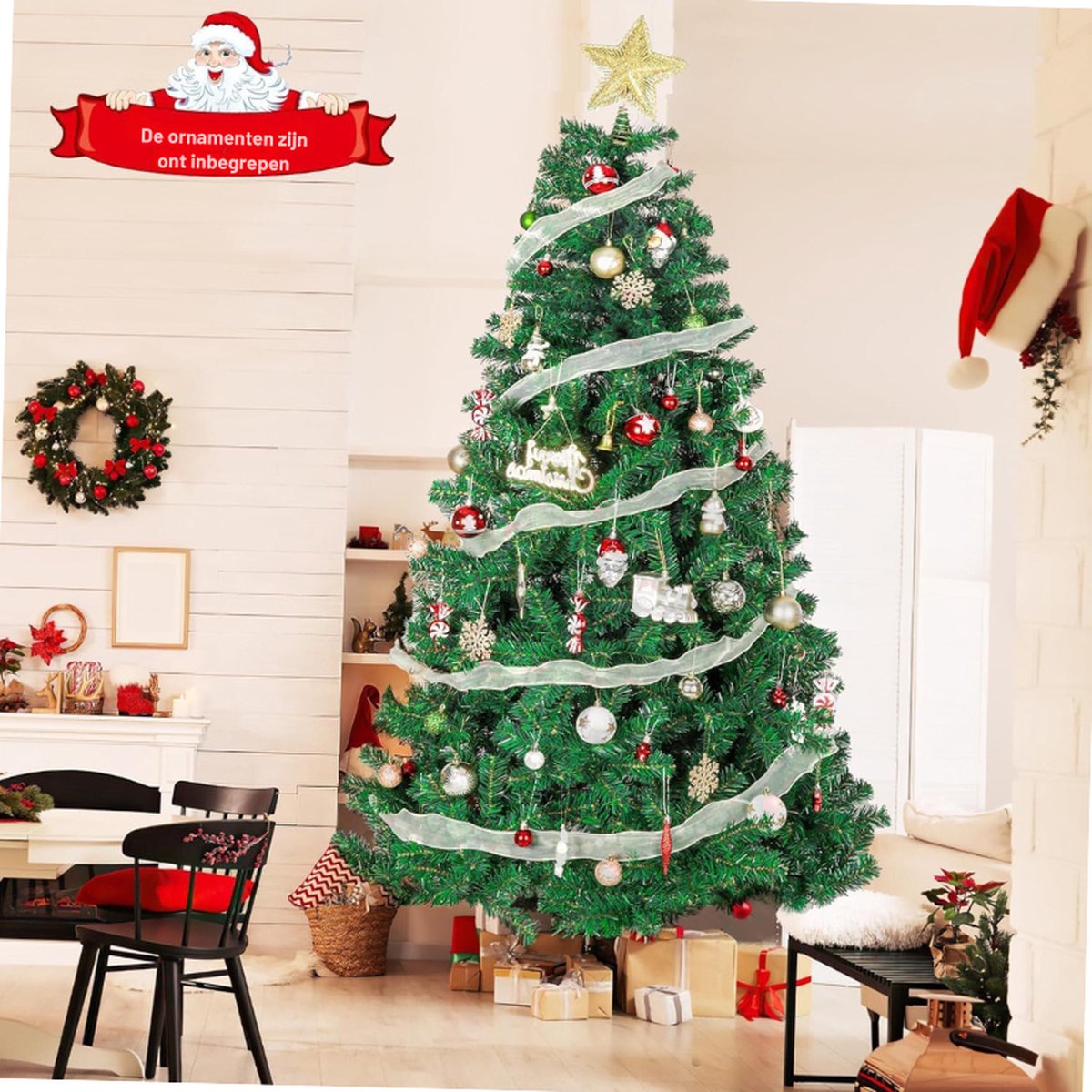 Kunstkerstboom 180 cm 750 Takken Parasol met Standaard