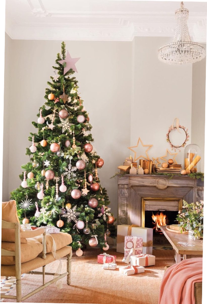 Kunstkerstboom 180 cm 878 Takken PVC Metaalstandaard Groen