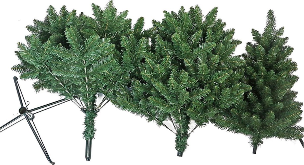 Kunstkerstboom 180 cm 878 Takken PVC Metaalstandaard Groen