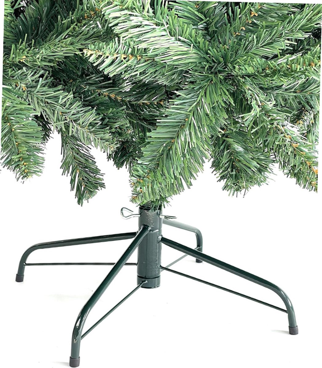 Kunstkerstboom 180 cm 878 Takken PVC Metaalstandaard Groen