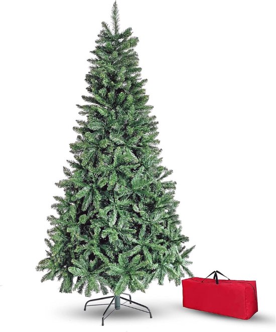 Kunstkerstboom 180 cm 878 Takken PVC Metaalstandaard Groen
