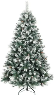 Kunstkerstboom 180 cm besneeuwde look met dennenappels