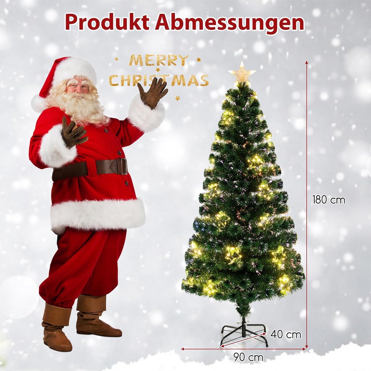 kunstkerstboom 180 cm dennenboom glasvezel met verlichting