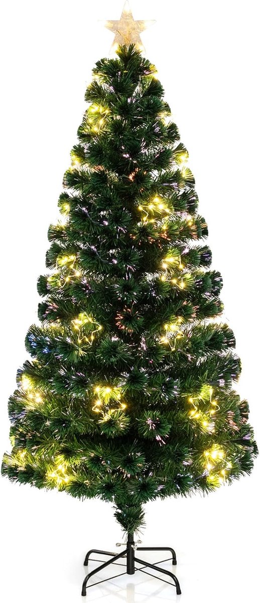kunstkerstboom 180 cm dennenboom glasvezel met verlichting