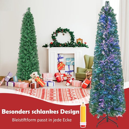 Kunstkerstboom 180 cm dennenboom met verlichting en metalen standaard