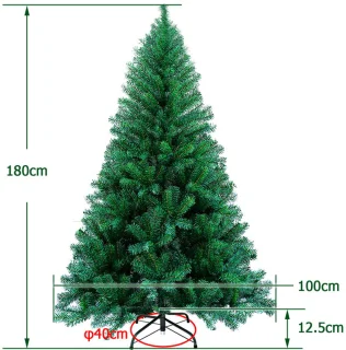 Kunstkerstboom 180 cm - Dennenboom - Metalen standaard