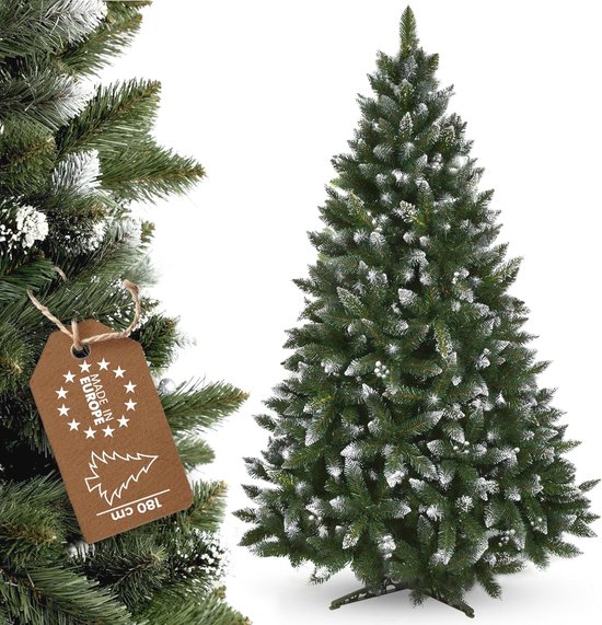 Kunstkerstboom 180 cm dicht met zilveren bolletjes